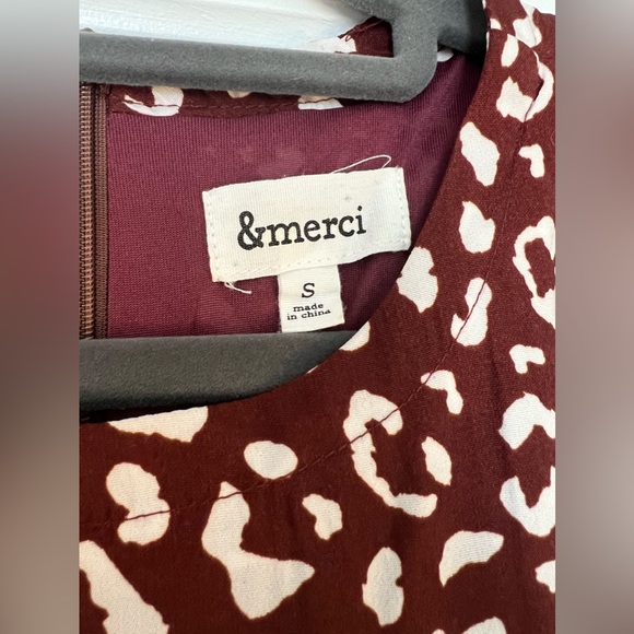 Lane 201; &Merci Brand, Boutique Leopard Wine Dress, Size Small - Picture 4 of 5